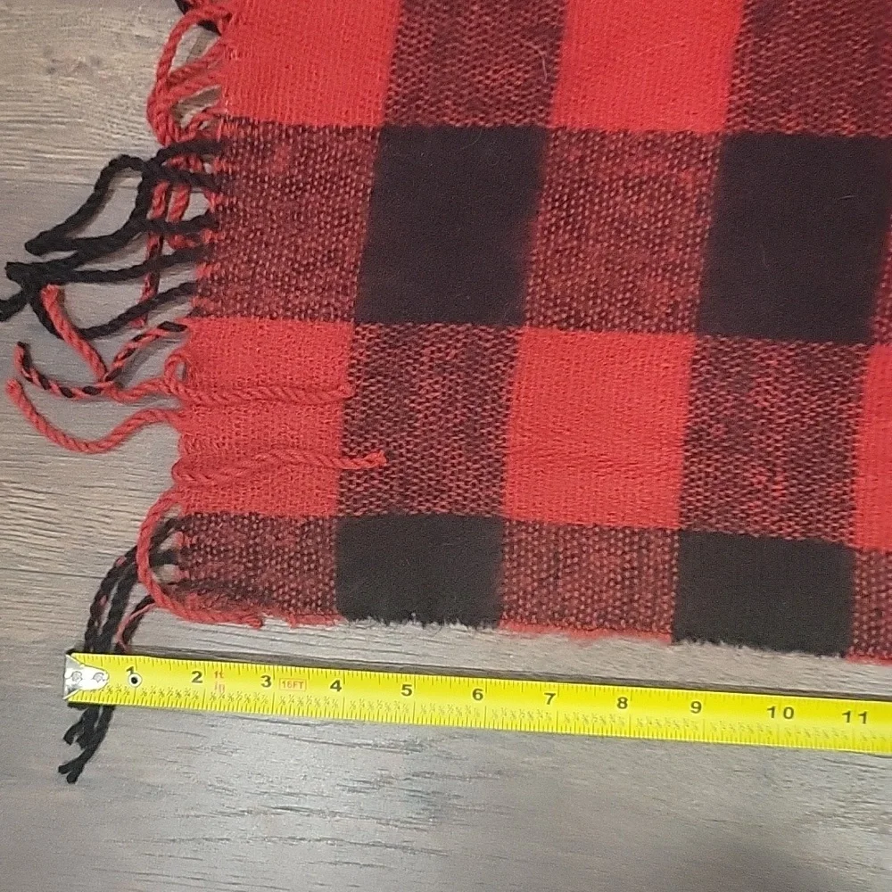 Madden Girl Buffalo Plaid Large Long  Scarf Red & Black Checker Flannel …